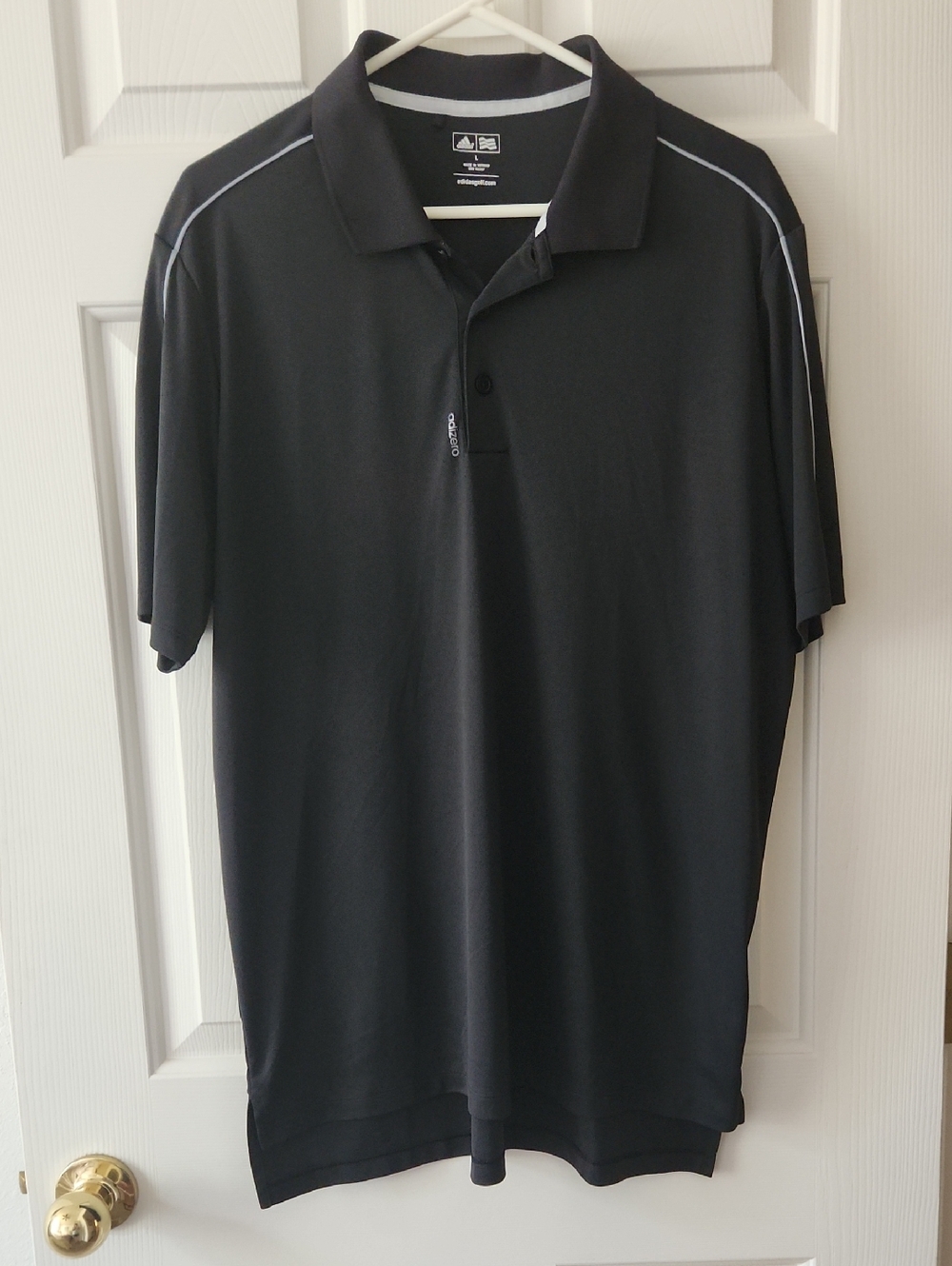 adidas adizero Men's Black Short-Sleeve Polo with Contrast Piping